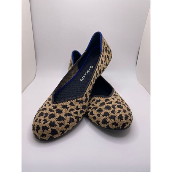 RETIRED Rothy’s “The Flat” Round toe Leopard size 7 w/ New Insoles No heel strip - Picture 1 of 5